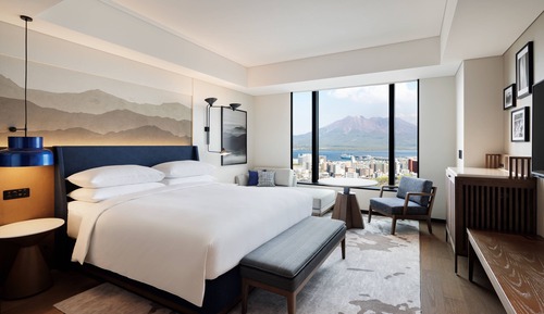 Habitación Deluxe, 1 cama de matrimonio grande con sofá cama, no fumadores (Sakurajima view)