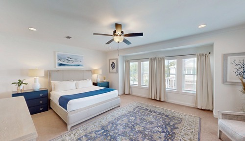 Casa, varias camas, balcón, vistas al jardín