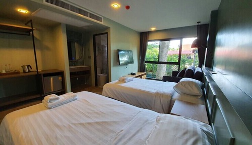 Habitación superior, 2 camas individuales, no fumadores, vistas al jardín