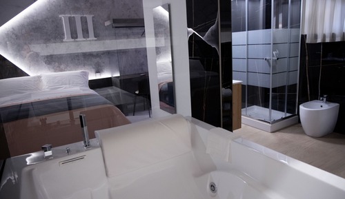 Habitación de lujo, 1 cama de matrimonio, bañera de hidromasaje, vistas a la ciudad