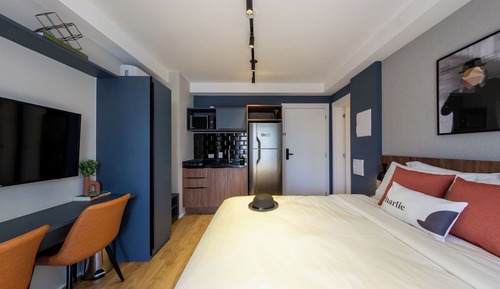 Estudio tradicional, 1 cama doble, patio