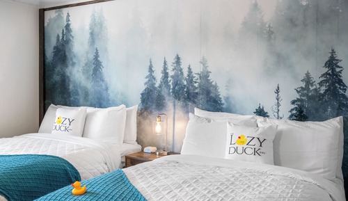 Habitación, 2 camas dobles, cocina básica