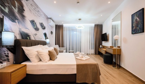 Estudio estándar, 1 cama de matrimonio con sofá cama, vistas al mar