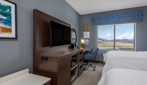 Habitación, 2 camas de matrimonio, frigorífico y microondas