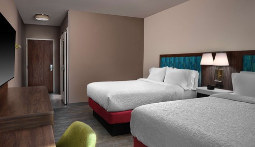 Habitación, 2 camas de matrimonio, frigorífico