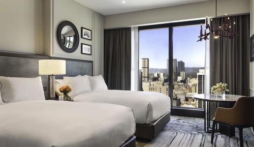 Habitación Deluxe doble, 2 camas dobles, vistas a la ciudad