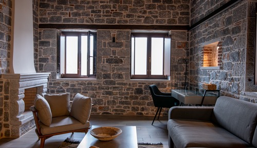 Executive Suite Fireplace Sea View