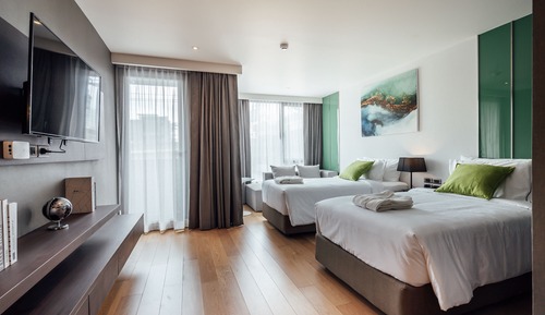 Estudio Premier, 2 camas individuales, cocina básica