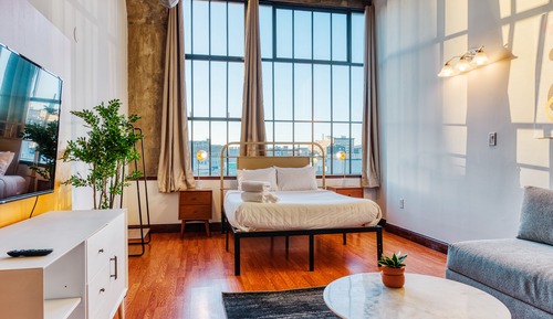 Estudio estándar, 1 cama de matrimonio con sofá cama, vistas a la ciudad