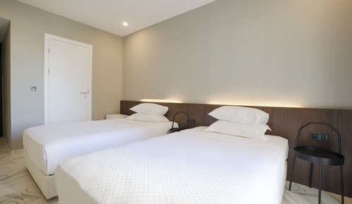 Habitación Premium con 2 camas individuales, baño privado, vistas al jardín