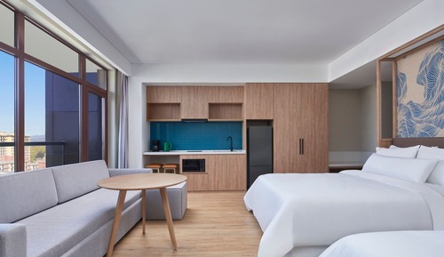 Estudio, 2 camas dobles