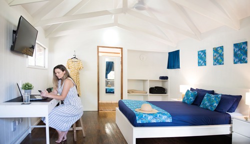 Cabaña, 1 cama de matrimonio, baño privado