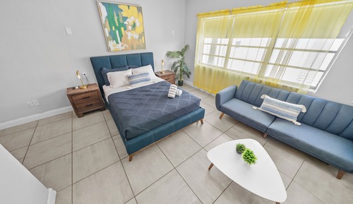 Estudio Deluxe, 1 cama de matrimonio con sofá cama, cocina