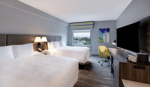 Habitación, 2 camas de matrimonio, frigorífico y microondas