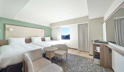 Habitación con 2 camas individuales, no fumadores, en esquina (with Extra Bed)