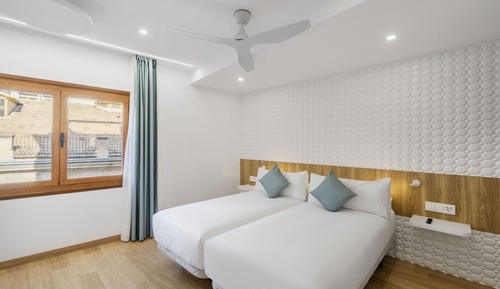 Habitación estándar doble, 2 camas individuales (NO access to Pool/Rooftop)