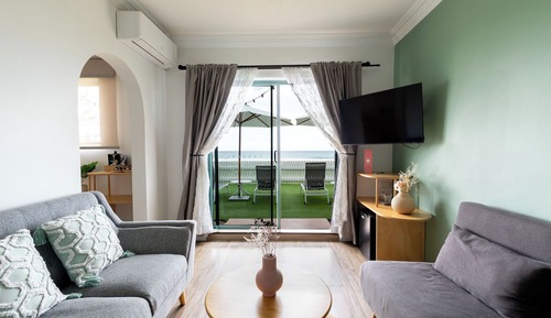 Habitación, 1 cama de matrimonio grande con sofá cama, vistas al mar (Sandy Toes)