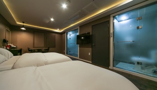 Room (Twin (55" TV latex bed air purifier))