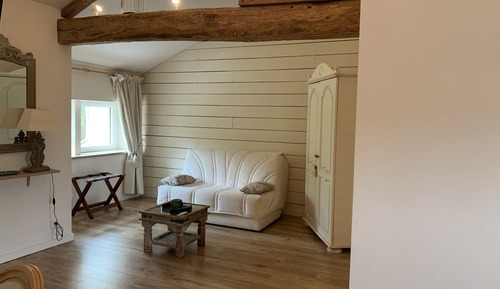 Habitación cuádruple exclusiva, 1 cama de matrimonio con sofá cama, no fumadores, vistas al jardín