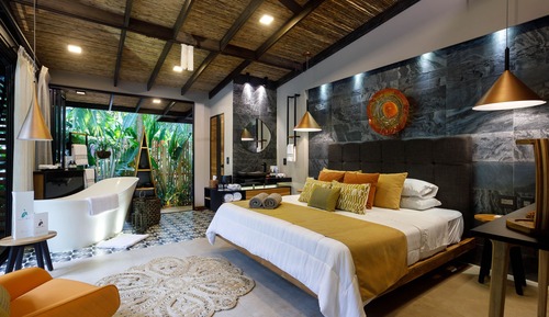 Habitación Deluxe doble, 1 cama de matrimonio grande, vistas al jardín