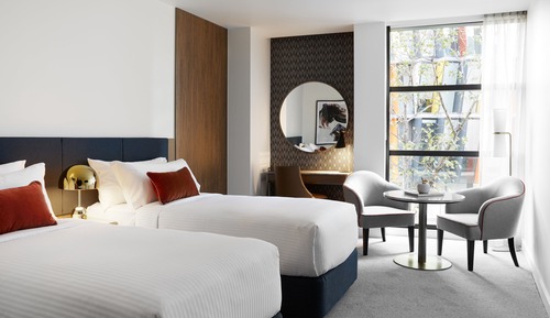 Habitación Premium, 2 camas de matrimonio, vistas a la ciudad