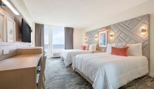 Habitación estándar, 2 camas dobles, vistas al mar