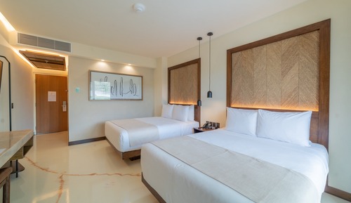 Habitación estándar, 2 camas de matrimonio, vistas al jardín