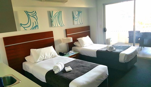 Estudio estándar, 2 camas individuales, cocina básica