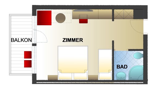 Habitación triple, varias camas, balcón