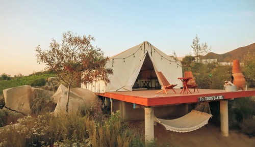 Tienda de luna de miel, 1 cama de matrimonio grande, vistas a la piscina