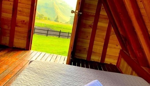 Cabaña panorámica, 1 cama doble, vistas a la montaña