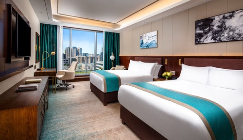 Estudio Deluxe, 2 camas de matrimonio, accesible para personas con discapacidad (Mobility & Hearing)