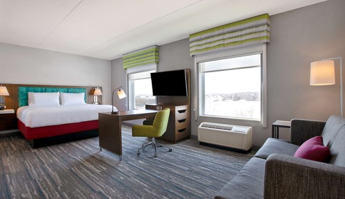 Suite estudio, 1 cama de matrimonio grande, no fumadores, frigorífico y microondas (Wet Bar)