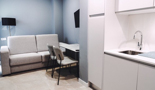 Estudio, 1 cama doble con sofá cama