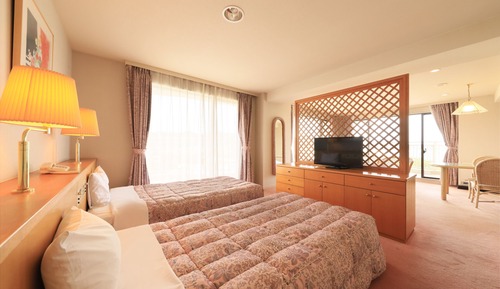 Habitación básica con 2 camas individuales, no fumadores, vistas al mar