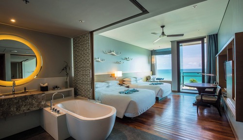 Habitación, 2 camas dobles, no fumadores, vistas al mar