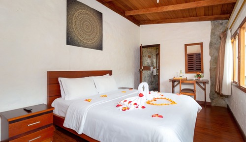 Habitación económica con 2 camas individuales, 1 habitación, baño privado, vistas a la montaña