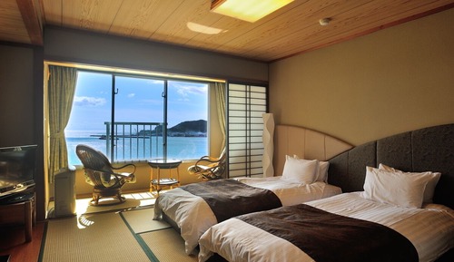 Habitación estándar con 2 camas individuales, vistas al mar (Japanese Style, w/Twin Beds)