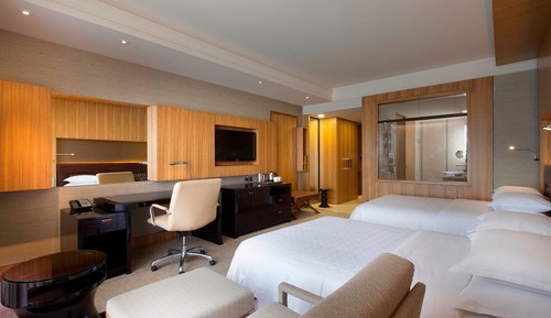 Habitación, 2 camas de matrimonio, no fumadores, vistas a la piscina