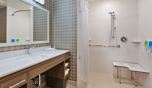 Estudio, 1 cama de matrimonio grande (Mobility & Hearing, Roll-in Shower)