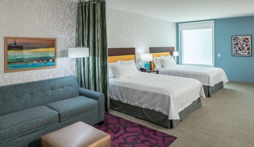 Estudio, 2 camas de matrimonio, accesible para personas con discapacidad, bañera