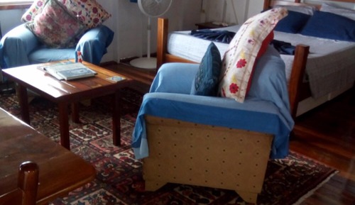 Casa de campo, 1 cama de matrimonio con sofá cama, frente a la playa