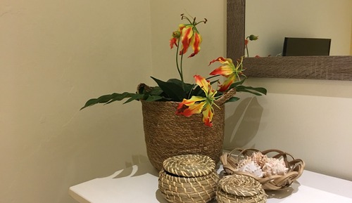 Happy Hummingbird ground floor two bedroom apartment,with garden view terrace and shared plunge pool