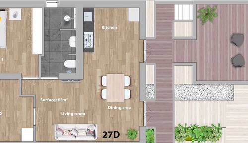 Premium Monumental top floor two bedroom apartment, with private roof terrace and shared plunge pool