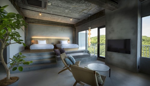 Habitación con 2 camas individuales, en esquina (Ocean corner　301)