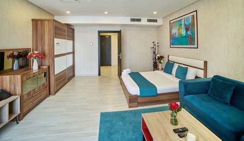 Estudio Deluxe, 1 cama de matrimonio, vistas a la ciudad