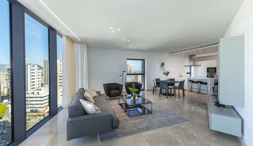 Apartamento de lujo, 2 habitaciones, 2 baños, vistas a la ciudad