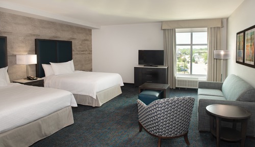 Estudio, 2 camas de matrimonio, accesible para personas con discapacidad, bañera