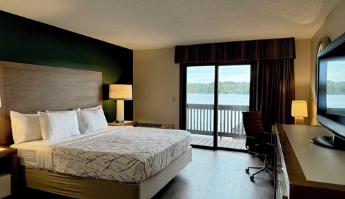 Habitación, 1 cama de matrimonio grande, vistas al lago