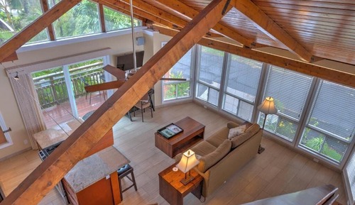 Ático Deluxe, cocina, vistas al jardín